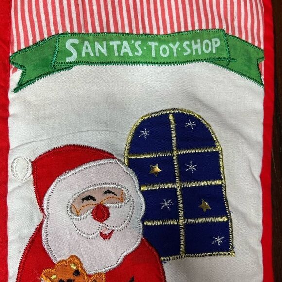 Handmade Set of 2 Vintage Christmas Stockings Festive Santa - Picture 3 of 4